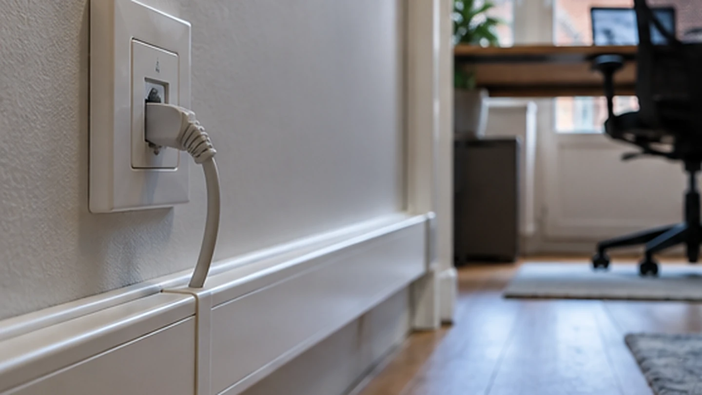 Bestaande CAT6-kabel doorgetrokken naar de werkkamer